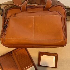 Hartmann Tan Leather Bag / Briefcase and wallet set
